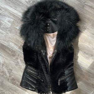 Faux Fur and Faux Leather Vest